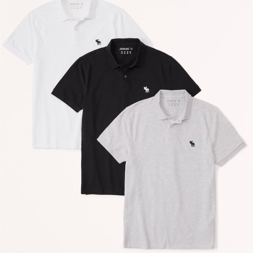 Abercrombie and Fitch 3 pack Polo size XL NIB